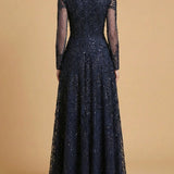 Long Sleeve High Neck Gown | 28904