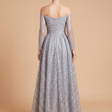 Lara 28905 - Off Shoulder Overskirt Gown