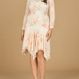 Beaded Midi Dress with Asymmetrical Hem