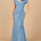 Off Shoulder Elegant Chiffon Gown