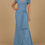 Off Shoulder Elegant Chiffon Gown