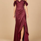 Off Shoulder Crepe Gown