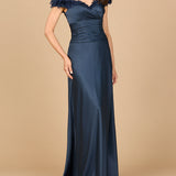 Off Shoulder Satin Gown
