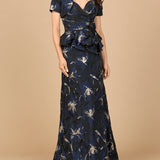Strapless Brocade Gown with Bolero
