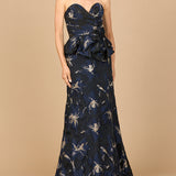 Strapless Brocade Gown with Bolero