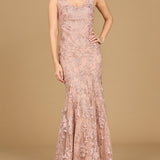 Sleeveless Mermaid Lace Embroidered Gown