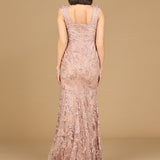 Sleeveless Mermaid Lace Embroidered Gown