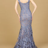 Sleeveless Mermaid Lace Embroidered Gown