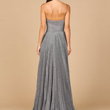 Flowing Pleated, Strapless Dress