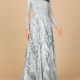 Long Sleeve, Modest Beaded Gown | 28939