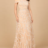 Off Shoulder A-line Gown