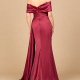 Off Shoulder Satin Dress
