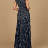 Cap Sleeve Beaded A-Line Gown