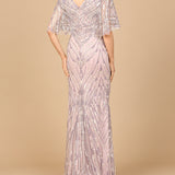 Cape Sleeve Mermaid Gown
