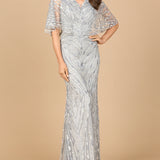 Cape Sleeve Mermaid Gown