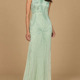 Asymmetrical, Beaded Gown