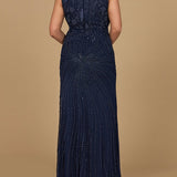 Asymmetrical, Beaded Gown