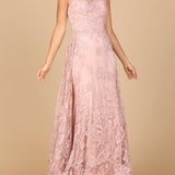 Overskirt Lace Fitted V-Neck Gown