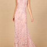 Overskirt Lace Fitted V-Neck Gown