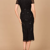 Beaded Midi Dress with Cap Sleeves