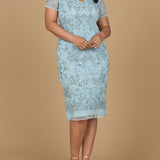 Beaded Midi Dress with Cap Sleeves