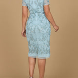 Beaded Midi Dress with Cap Sleeves
