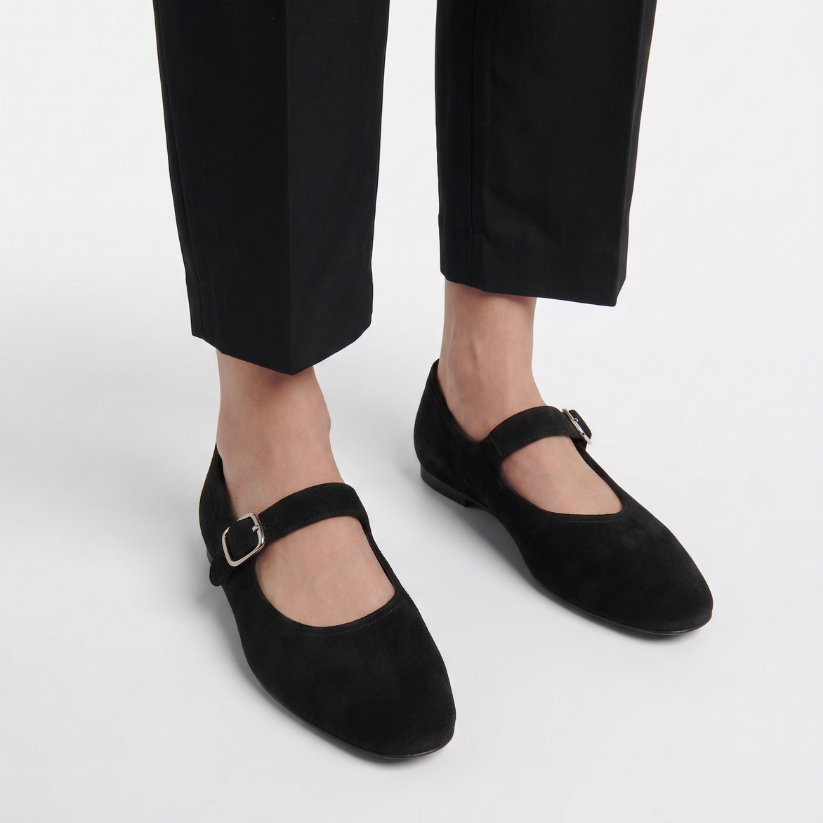Ashley Suede Mary Jane Flats