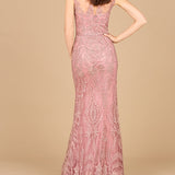 Detachable Half Sleeve Lace Sheath Gown