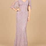 Cape Sleeve Mermaid Gown