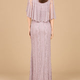 Cape Sleeve Mermaid Gown