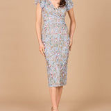 Floral Beaded Midi Dress