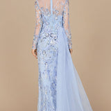Asymmetrical Overlay Gown with Sleeves