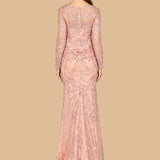 Long Sleeve Lace Gown | 29050