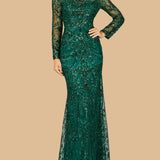 Long Sleeve Lace Gown | 29050