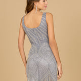 High Neck Beaded Short Dress