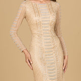 Long Sleeve, High Neck Cocktail Dress