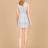 V-Neck Sleeveless Beaded Cocktail Dress