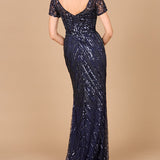 Short Sleeve, Beaded Mermaid Gown