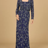 Sheath Gown with Long Sleeve Jacket
