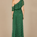 Off Shoulder Sheath Beaded Gown