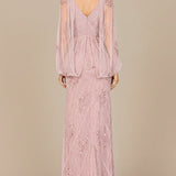 Beaded Cape Sleeve Dress