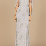 Beaded Cape Sleeve Dress