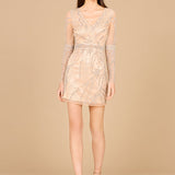 Long Sleeve V-Neck Cocktail Dress