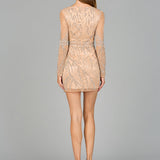 Long Sleeve V-Neck Cocktail Dress