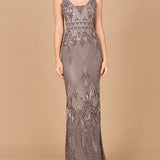 Sleeveless V-Neck Beaded Dress