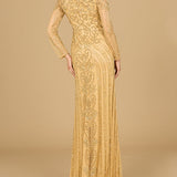 V Neck Beaded Long Sleeve Dress
