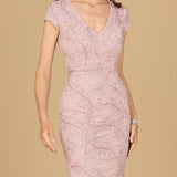 Cap Sleeve Cocktail Gown  - OUTLET