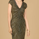 Cap Sleeve Cocktail Gown  - OUTLET