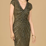 Cap Sleeve Cocktail Gown  - OUTLET