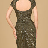 Cap Sleeve Cocktail Gown  - OUTLET